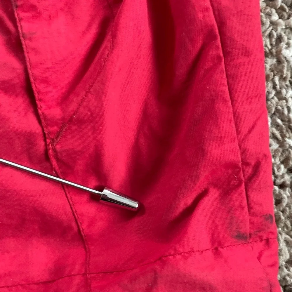 Helly Hansen Red Gray Waterproof Hooded Jacket Size Medium M Striped